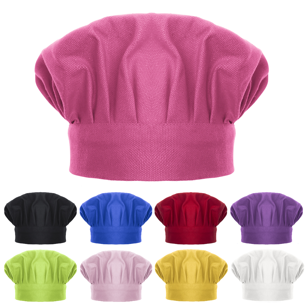 어린이 요리사 모자 주방 베이킹 코튼 캔버스 조절 요리사 모자 다양한 다채로운 액세서리